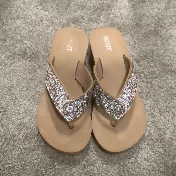 Mixit thong glittery sandals 8 - Picture 1 of 2